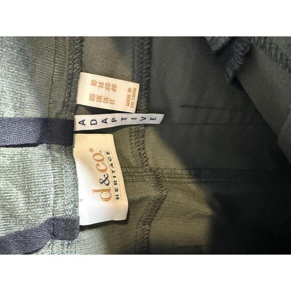 d&co. Heritage Adaptive Olive Green Straight Leg Jeans Size 10 - Picture 4 of 5